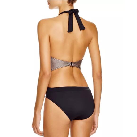 Carmen Marc Valvo Monokini One Piece Swimsuit Cosmopolitan Plunge Halter Size 8 - Picture 5 of 7